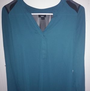 Blue and Black Blouse